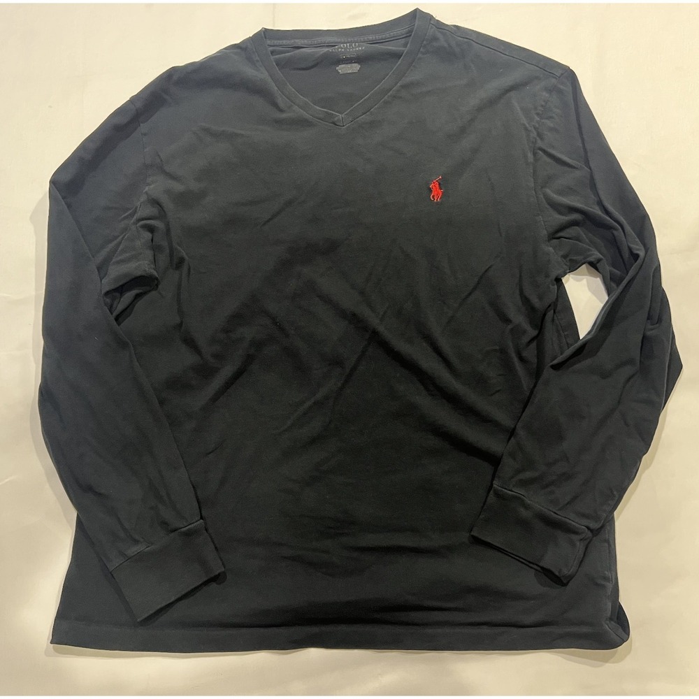 Polo Ralph Lauren Shirt Mens Medium Black Pony Classic Fit Preppy Casual